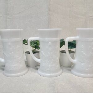 Vintage Milk Glass Mugs